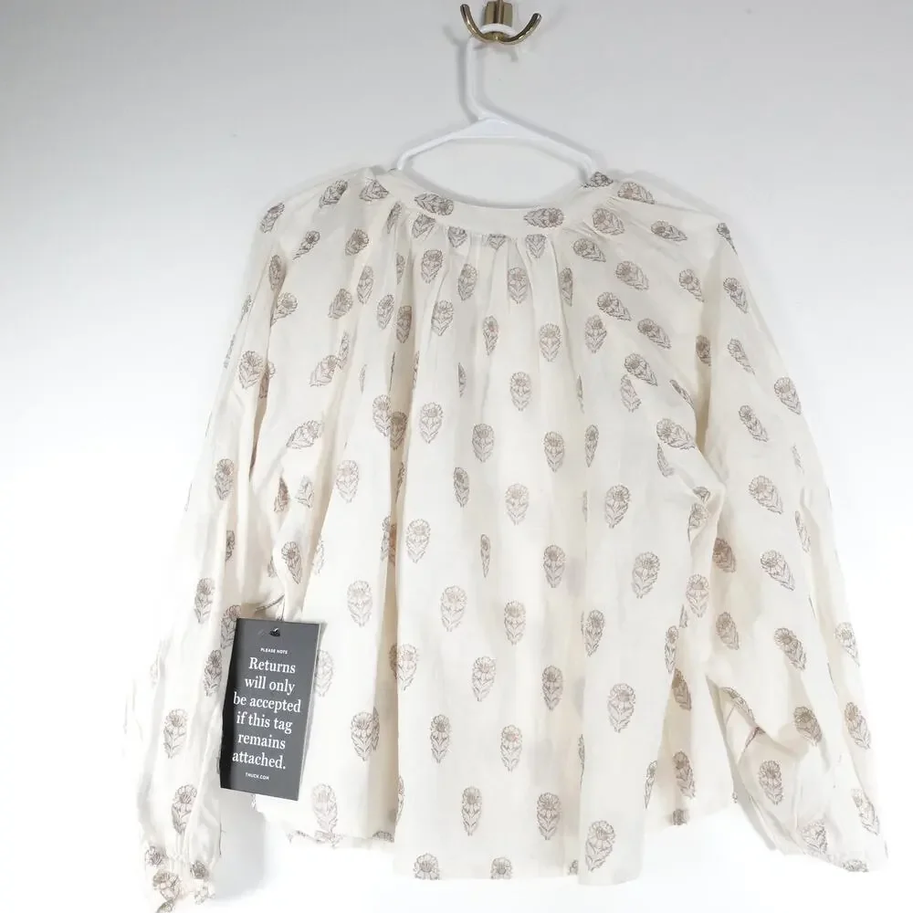 New Tuckernuck Orchid Echo Cotton Jacquard Cream Sawyer Blouse Boho Coastal $188